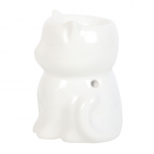 Shiny White Cat Oil Burner