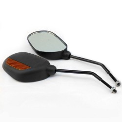 Pair of Oval Bicycle Bike Mirrors with Reflectors/For Mountain Bike and Mobility Scooter Handlebars