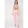 Blush Knitted Top With Floral Print
