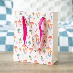 23cm Medium Funky Fungi Mushroom Print Gift Bag 23cm Medium Funky Fungi Mushroom Print Gift Bag