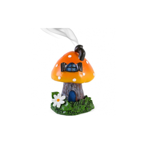 Orange Smoking Toadstool Incense Cone Holder Orange Smoking Toadstool Incense Cone Holder