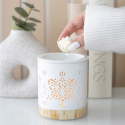 Matte Ceramic Butterfly Oil Burner