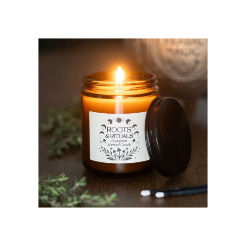 Roots & Rituals Evergreen Amber Glass Candle Roots & Rituals Evergreen Amber Glass Candle