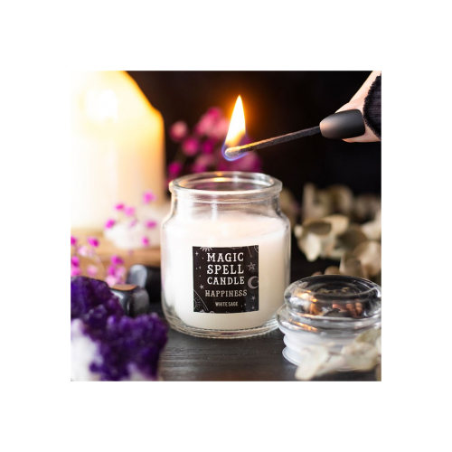 White Sage 'Happiness' Spell Candle Jar White Sage 'Happiness' Spell Candle Jar