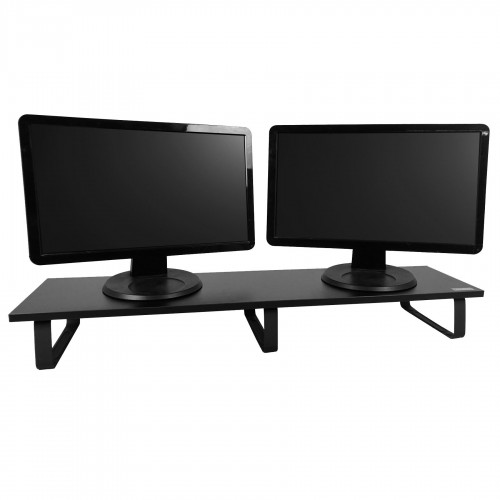 Double Monitor Riser Stand for 1 or 2 Computer Screens on Desk Double Riser