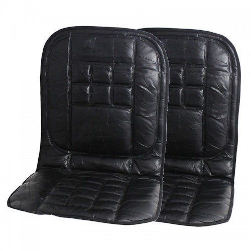 Komodo 2 x Orthopaedic Leather Car Seat Covers - Black