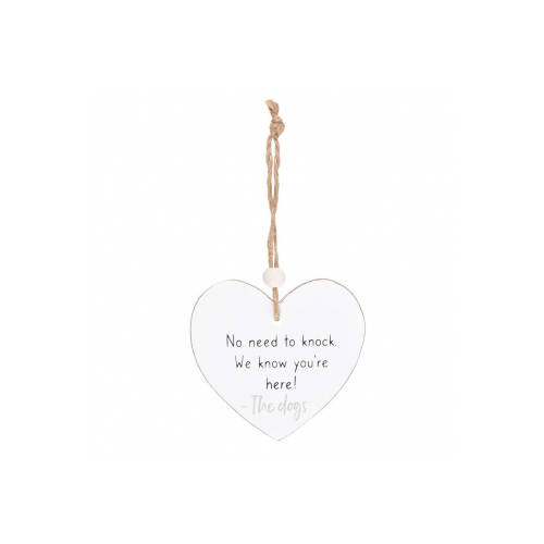 No Need To Knock Hanging Heart Sentiment Sign