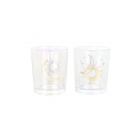 Iridescent Sun and Moon Votive Candle Holders Iridescent Sun and Moon Votive Candle Holders