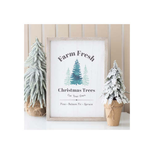 Farm Fresh Christmas Trees Framed Wall Art Print