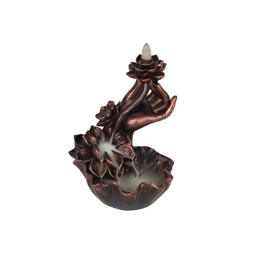 Bronze Effect Hand with Flower Backflow Incense Burner Bronze Effect Hand with Flower Backflow Incense Burner