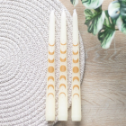 Set of 3 Off White Moon Phases Taper Dinner Candles Set of 3 Off White Moon Phases Taper Dinner Candles