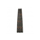 Set of 3 Black Midnight Print Taper Candles