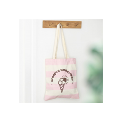 Pink Scoops & Smiles Club Polycotton Tote Bag Pink Scoops & Smiles Club Polycotton Tote Bag