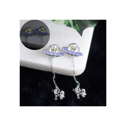 Glow in the Dark Alien Abduction Dangle Earrings Glow in the Dark Alien Abduction Dangle Earrings