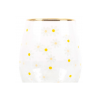 All Over Daisy Print Stemless Wine Glass