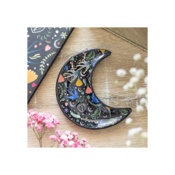 Midnight Bloom Crescent Moon Trinket Dish Midnight Bloom Crescent Moon Trinket Dish