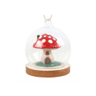 Mushroom House Glass Dome Hanging Decoration