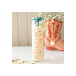 Howdy Cowboy Boot Print Floral Tube Candle Howdy Cowboy Boot Print Floral Tube Candle