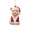 Flocked Christmas Pig Hanging Decoration Flocked Christmas Pig Hanging Decoration