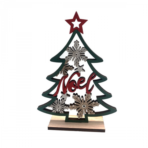 22cm Wooden Noel Tree Standing Ornament 22cm Wooden Noel Tree Standing Ornament
