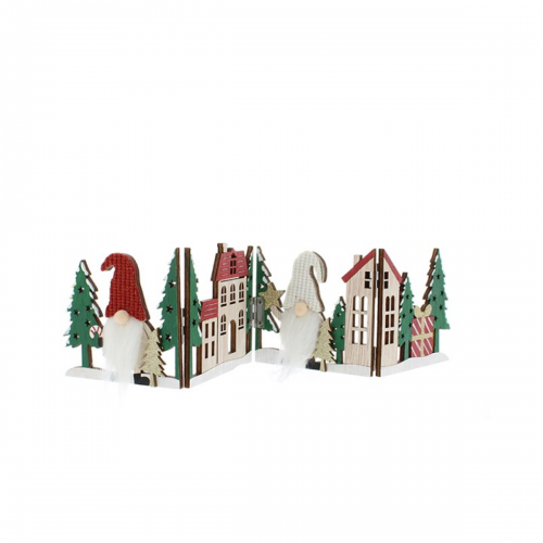 40cm Gonk Village Scene Christmas Decoration 40cm Gonk Village Scene Christmas Decoration