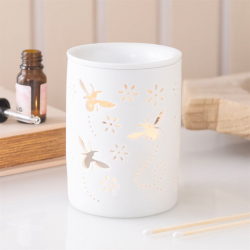 White Bee and Flower Cut Out Oil Burner and Wax Warmer