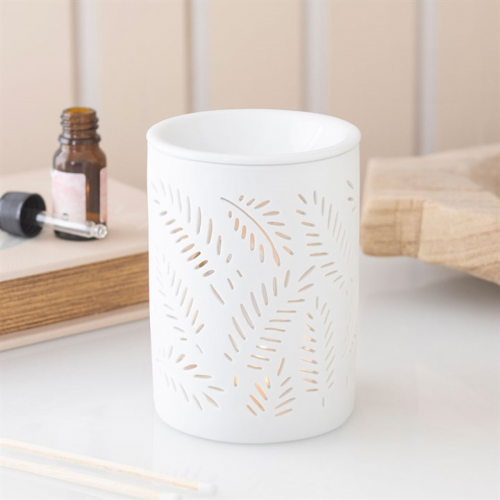 White Leafy Fern Cut Out Oil Burner and Wax Warmer White Leafy Fern Cut Out Oil Burner and Wax Warmer