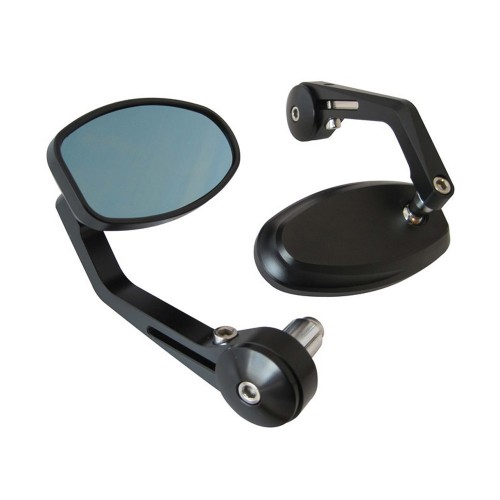 Motorcycle Bar End Mirrors 22mm 7/8 inch Universal Adjustable RearView Tinted Hollow Handlebar Motorbike Scooter Moped Pair