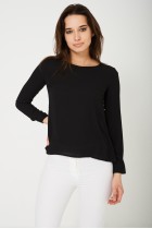 Cut Out Back Blouse in Black Ex Brand