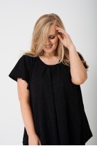 PLUS Pleated Front Textured Top