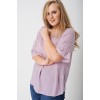 PLUS Frill Sleeve Top in Spring Lilac