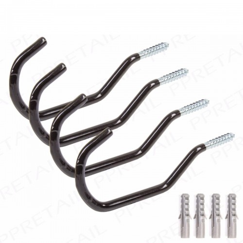 Bike Hooks Heavy Duty 40kg Capacity Wall Storage x2 Bike Hooks Heavy Duty 40kg Capacity Wall Storage x2